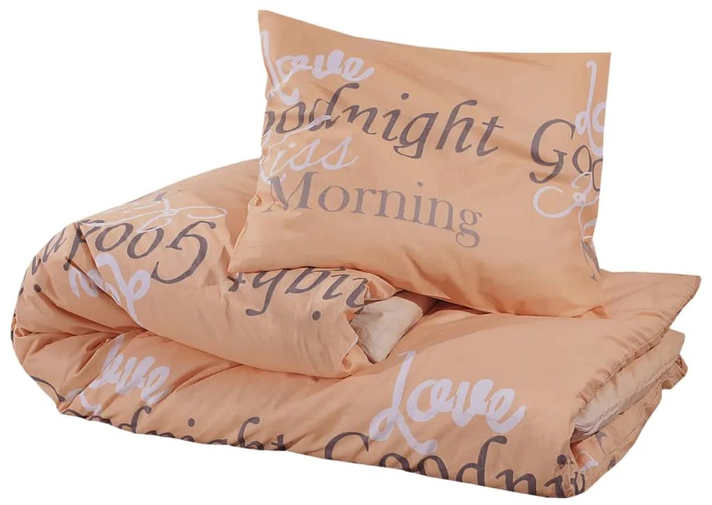 vidaXL Σετ Παπλωματοθήκης Ροζ 140x200 εκ. Βαμβακερό