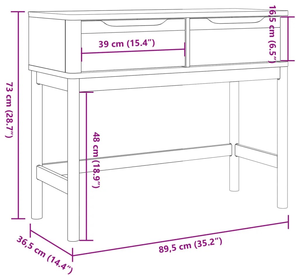 ΤΡΑΠΕΖΙ ΚΟΝΣΟΛΑ FLORO ΛΕΥΚΟ 89,5X36,5X73 ΕΚ. ΜΑΣΙΦ ΞΥΛΟ ΠΕΥΚΟΥ 374021