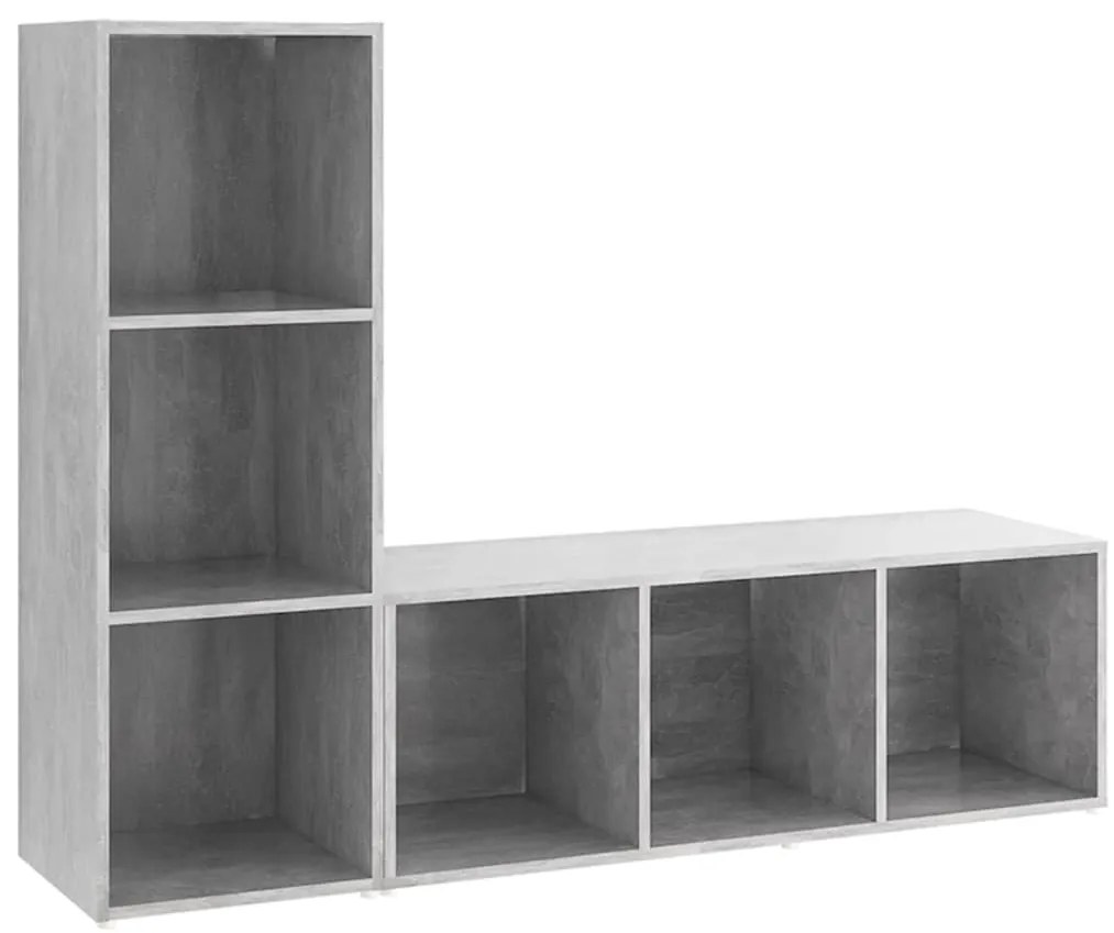 vidaXL Έπιπλα Τηλεόρασης 2 τεμ. Γκρι Σκυρ. 107x35x37 εκ. Μοριοσανίδα