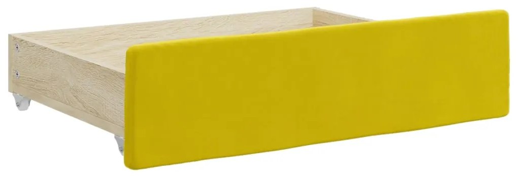 Καναπές Κρεβάτι Συρόμενος Κίτρινος 90x200εκ Βελούδινος Συρτάρια 3196768