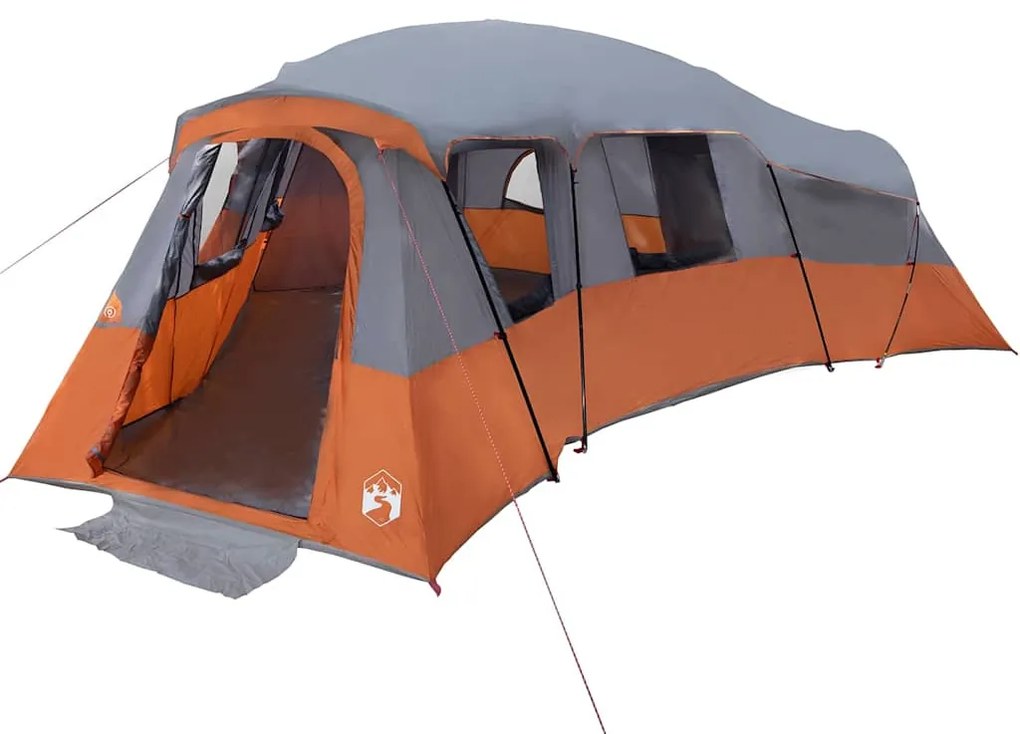 vidaXL Οικογενειακή Σκηνή Γκρι και πορτοκαλί 762 x 655 x 218 εκ