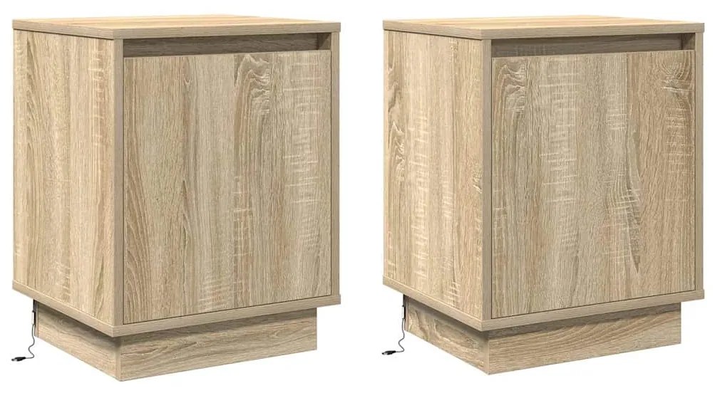 vidaXL Κομοδίνο με 2 pcs Sonoma Δρυς 39 x 34.5 x 50 εκ.