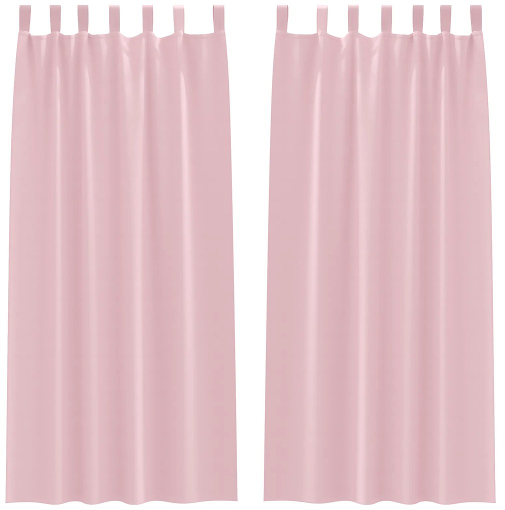 vidaXL Κουρτίνες 2 pcs Μωρουδίστικο Ροζ 245 x 140 εκ. Πολυεστέρας