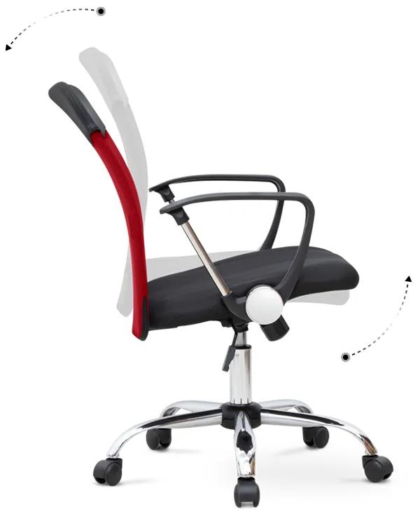 Καρέκλα γραφείου Franco Megapap με ύφασμα Mesh χρώμα κόκκινο - μαύρο 59x57x95/105εκ.