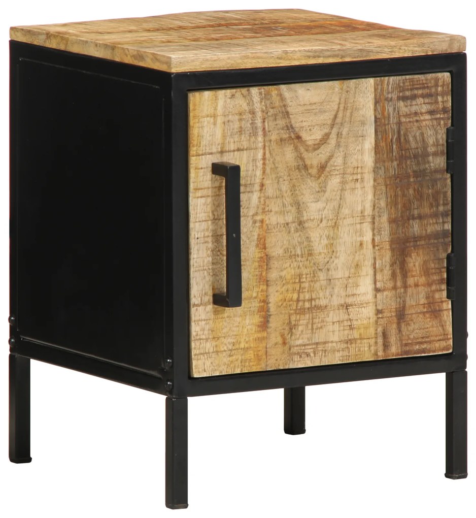 vidaXL Κομοδίνο 30 x 30 x 40 εκ από Στερεό Ξύλο Rough Mango