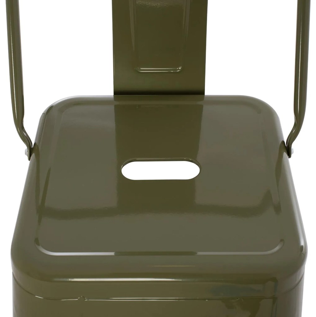 Σκαμπό μπάρ με πλάτη Melita-Pro Μεταλλικό Dark Olive Green 42x42x100Υ εκ. 42x42x100 εκ.