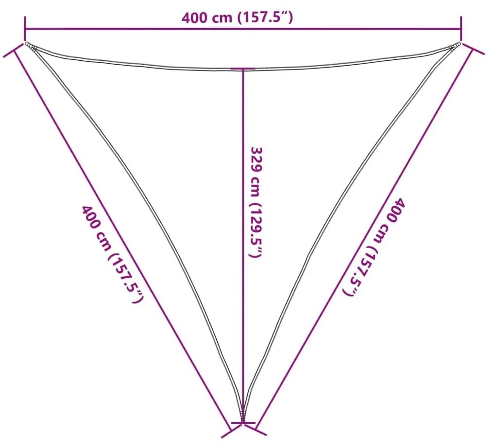 Πανί Σκίασης Καφέ 4 x 4 x 4 μ. από HDPE 160 γρ./μ² - Καφέ