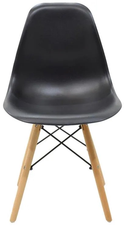 Καρέκλα Julita PP μαύρο-φυσικό πόδι 46x50x82εκ 46x50x82 εκ.
