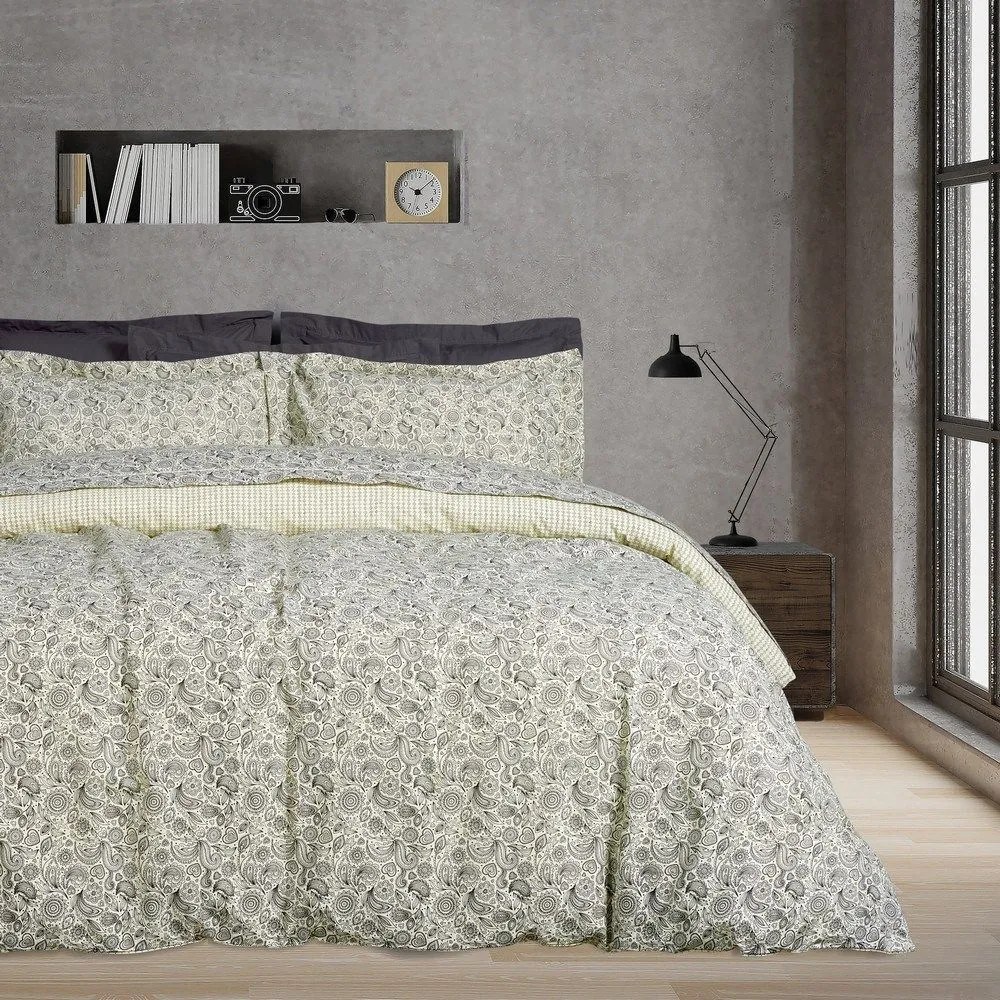 Σεντόνια Daily 3004 (Σετ 4τμχ) White-Black Das Home Υπέρδιπλo 240x260cm 100% Βαμβάκι