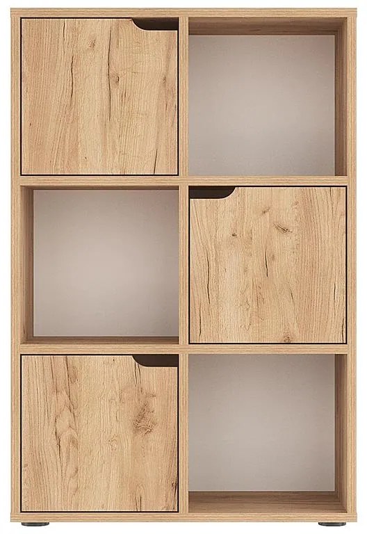 Βιβλιοθήκη Bookel μελαμίνης σε oak απόχρωση 59.5x27.5x89εκ 59.5x27.5x89 εκ.