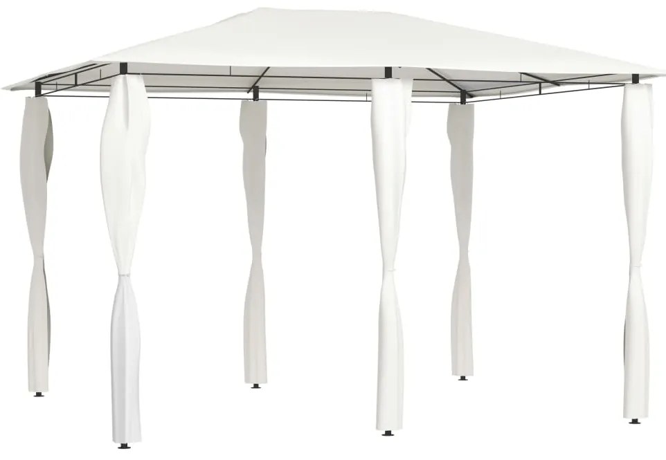 vidaXL Κιόσκι με Καλύμματα Στύλων Κρεμ 3 x 4 x 2,6 μ. 160 γρ./μ²
