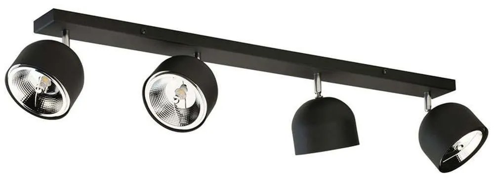 Φωτιστικό Οροφής - Σποτ Altea 6521 4xGU10 AR111 12W 97x17cm Black TK Lighting