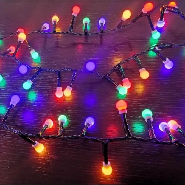 Vetur Σειρά 200 LED Πολύχρωμες Μπιλίτσες 10m Snake IP44 Πράσινο Καλώδιο 9780346