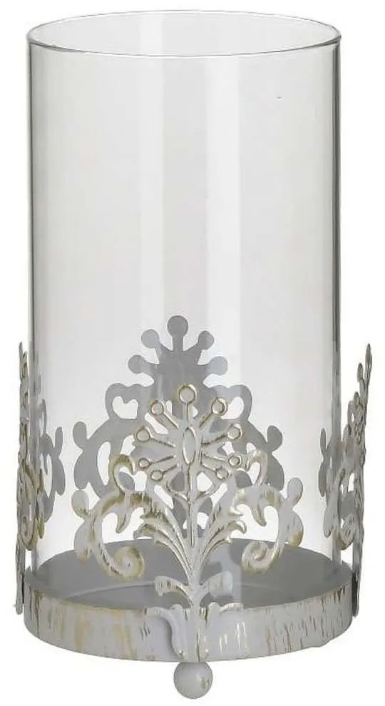 Κηροπήγιο 2-70-788-0009 Φ10x18cm Clear-White Inart Metal, Glass