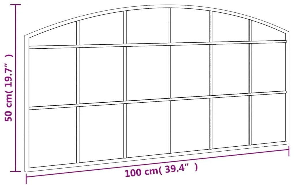 Καθρέφτης Τοίχου Αψίδα Μαύρος 100 x 50 εκ. από Σίδερο - Μαύρο