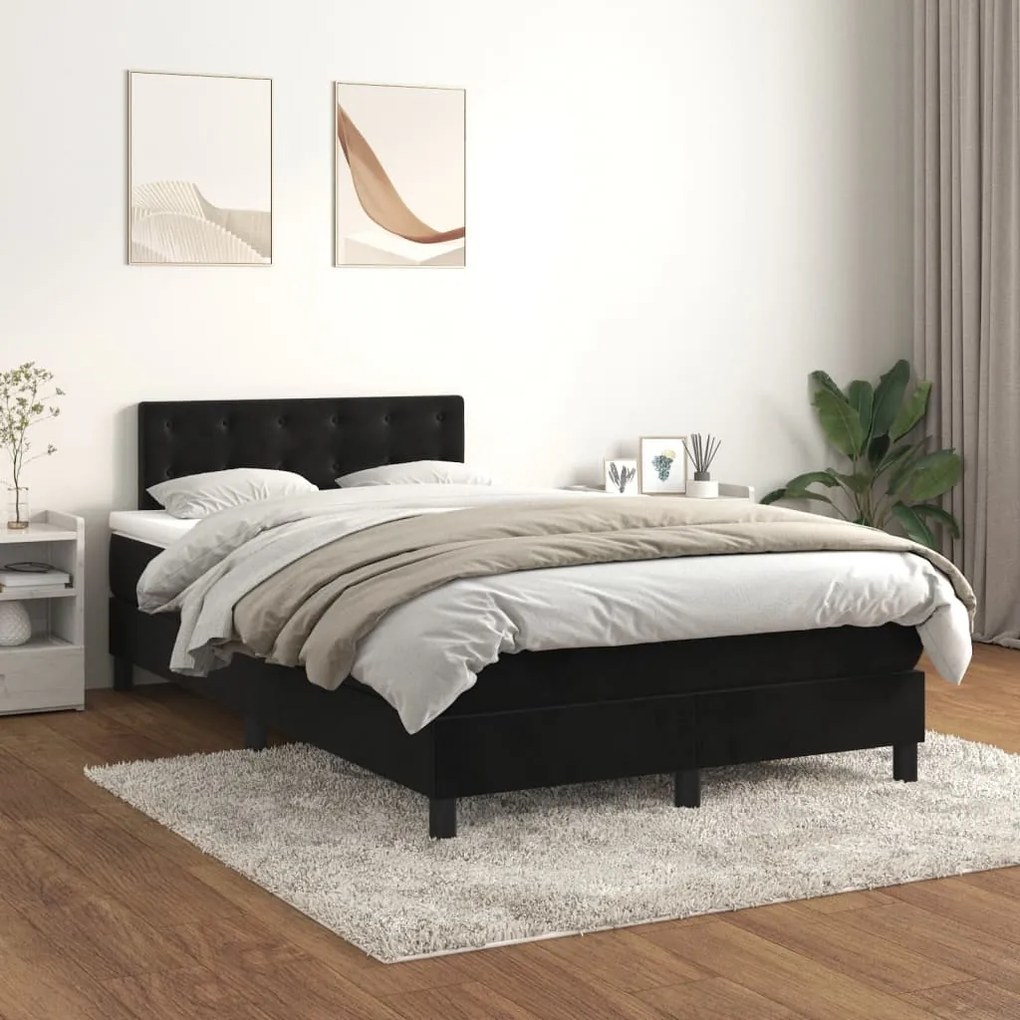 ΚΡΕΒΑΤΙ BOXSPRING ΜΕ ΣΤΡΩΜΑ ΜΑΥΡΟ 120X190 ΕΚ. ΒΕΛΟΥΔΙΝΟ 3269863