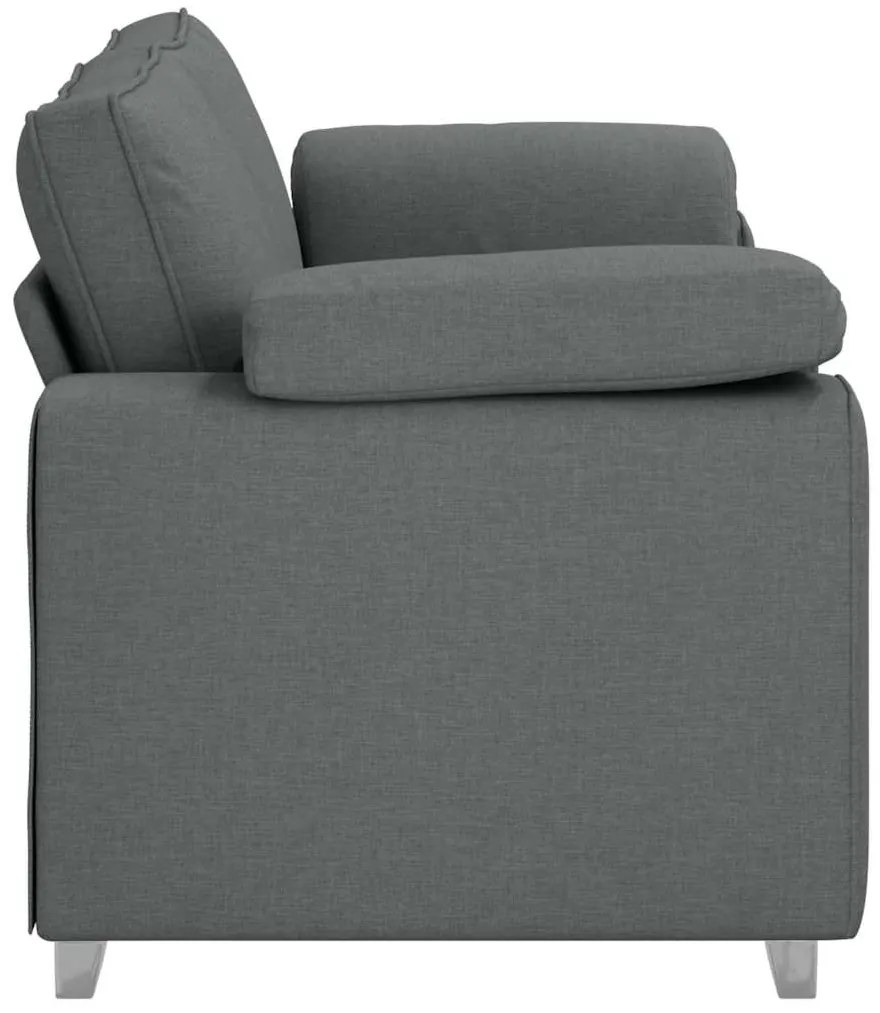 vidaXL Καναπές με μαξιλάρι Σκούρο γκρι 180 x 77 x 82 εκ ύφασμα