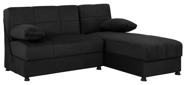 Corner Sofa with 2 Storage Spaces  Ege Black 188x145x84