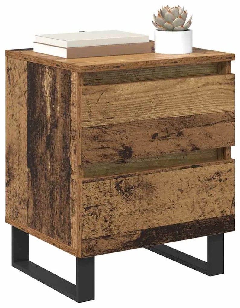 vidaXL Κομοδίνο Παλιό ξύλο 40 x 35 x 50 εκ. Επεξεργασμένο ξύλο