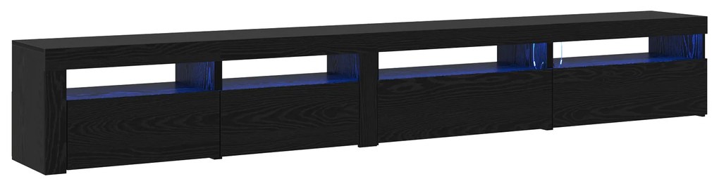 vidaXL Σετ 3 Κιβωτίων Τηλεόρασης με LED Φώτα Μαύρη Δρυός Επεξεργασμένο Ξύλο