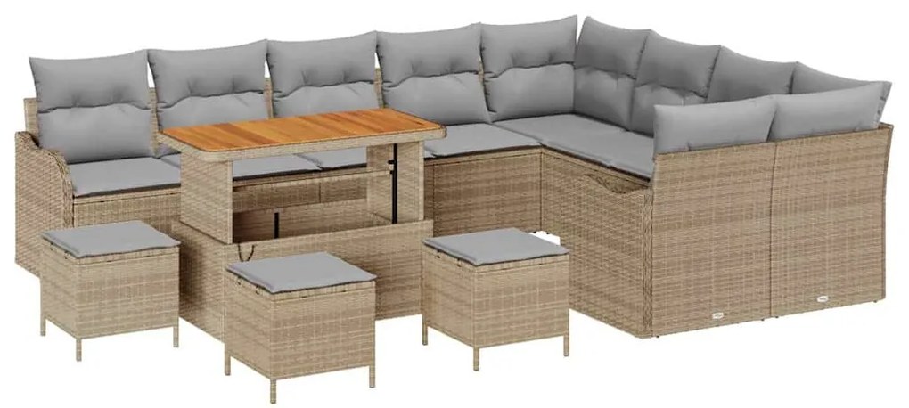 vidaXL Σετ Καναπέ Κήπου 13 pcs Μπεζ, Ανοιχτό Γκρι 110 x 55 x 71 εκ