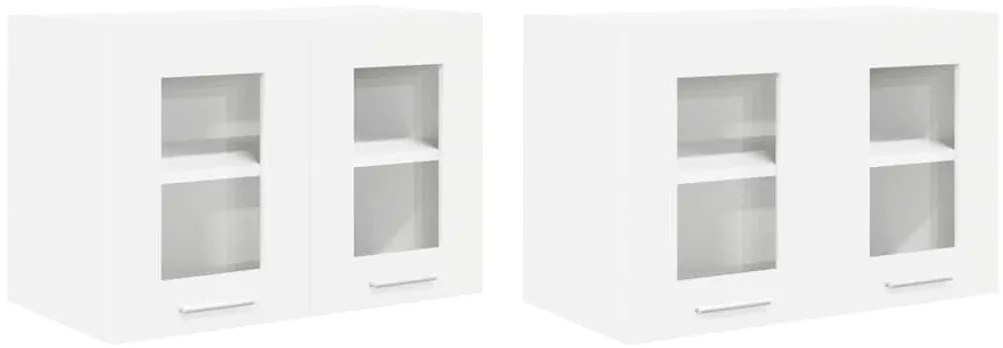 vidaXL Κρεμαστό ντουλάπι με αποθήκευση 2 pcs Λευκό 60 x 31 x 40 εκ