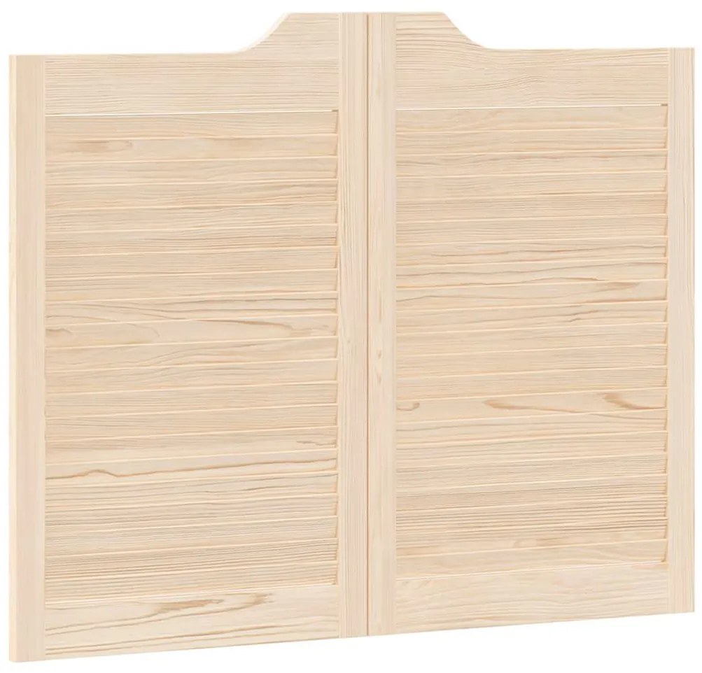 SWING DOORS LOUVRED DESIGN 1-PAIR 80X100 CM ΜΑΣΙΦ ΞΥΛΟ ΠΕΥΚΟ 4107130