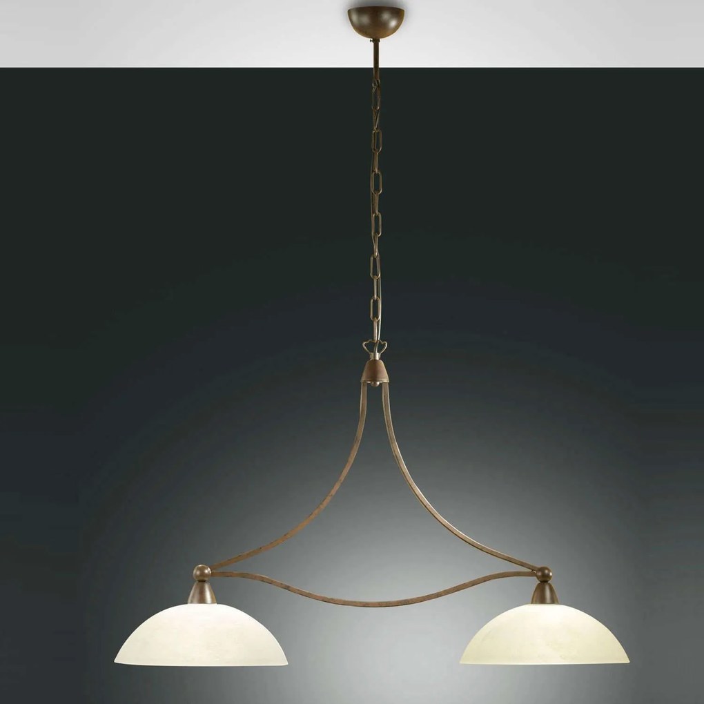 Φωτιστικό Οροφής Devon 2498-46-171 Dark Rust Fabas Luce Metal, Glass