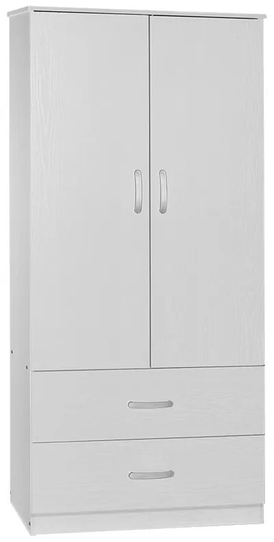 Intrahome Ντουλάπα ρούχων δίφυλλη Zelia Intrahome με 2 συρτάρια χρώμα λευκό 79x42x180εκ | SKU: INTRAPA-350111118