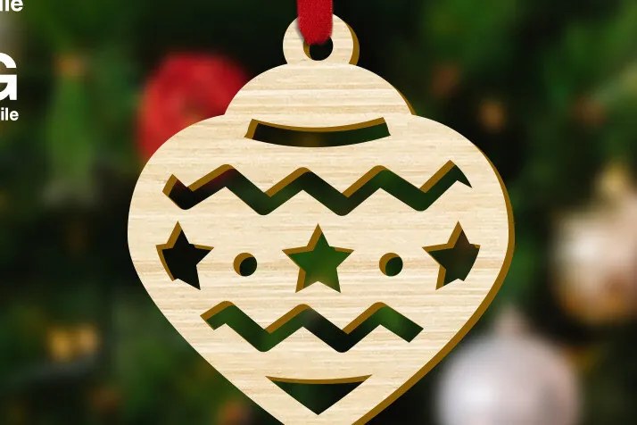 Intra απο ξύλο plywood 3mm-4mm πάχος Χριστουγεννιάτικο στολίδι με μπιχλιμπίδι Δίασταση 4x4 cm INTRAFABR-48640010