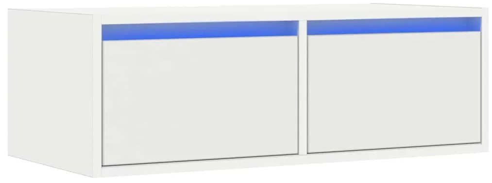 vidaXL Έπιπλο Τηλεόρασης με LED Λευκό 75x35,5x25 εκ.