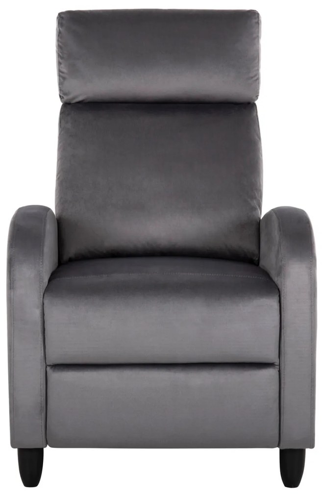 Πολυθρόνα HIBER RELAX C9782.01 Γκρί Βελούδο 67,5x90x104Υ εκ. 67.5x90x104 εκ.