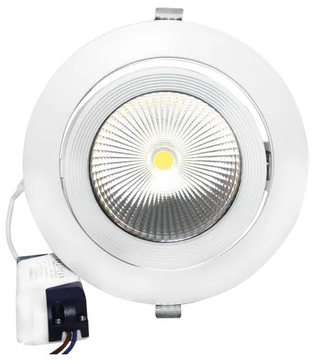 WHITE LED RECESSED MOVABLE LUMINAIRE 30W 4000K 60° 2480LM 230V Ra80 - 4000K - LINO3040