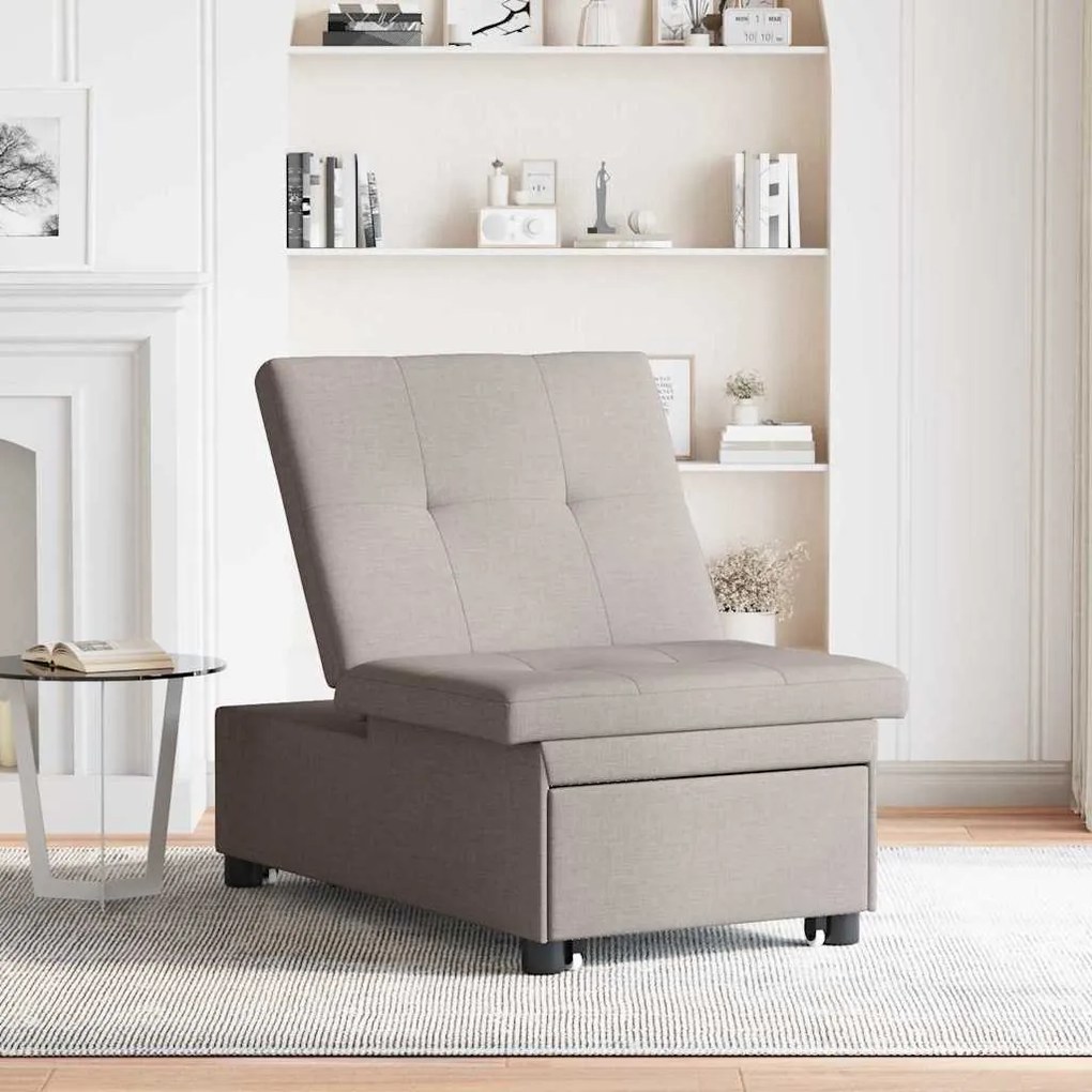 vidaXL Κρεβάτι καναπές Taupe 194 x 67 x 37 εκ ύφασμα