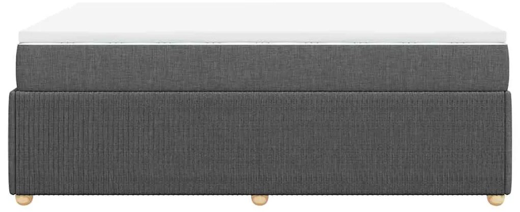 vidaXL Κρεβάτι Boxspring με Στρώμα Σκούρο Γκρι 160x200 εκ Υφασμάτινο