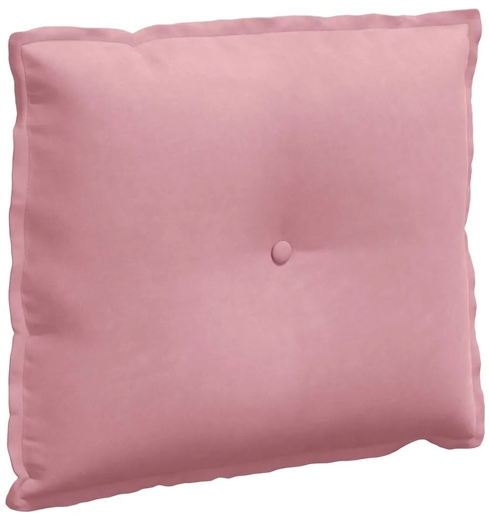 vidaXL Μαξιλάρι Πλάτης Ροζ 60 x 50 cm Υφασμάτινο Κορντουρά