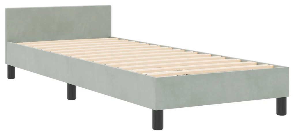 vidaXL Κρεβάτι από Βελούδο σε Ανοιχτό Γκρι 80x200 cm
