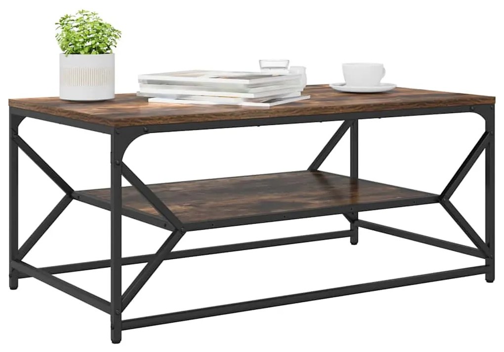 vidaXL Τραπεζάκι σαλονιού Καπνιστό Δρύς 90 x 50 x 40 cm