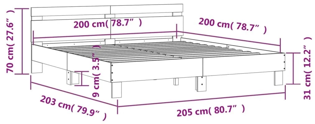 ΠΛΑΙΣΙΟ ΚΡΕΒΑΤΙΟΥ ΜΕ ΚΕΦΑΛΑΡΙ ΚΑΦΕ ΔΡΥΣ 200X200 ΕΚ. ΕΠΕΞ. ΞΥΛΟ 3207398