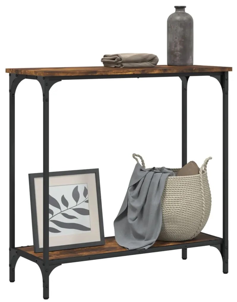 vidaXL Τραπέζι Κονσόλα Καπνιστή Δρυς 75 x 30,5 x 75 εκ. Επεξεργ. Ξύλο