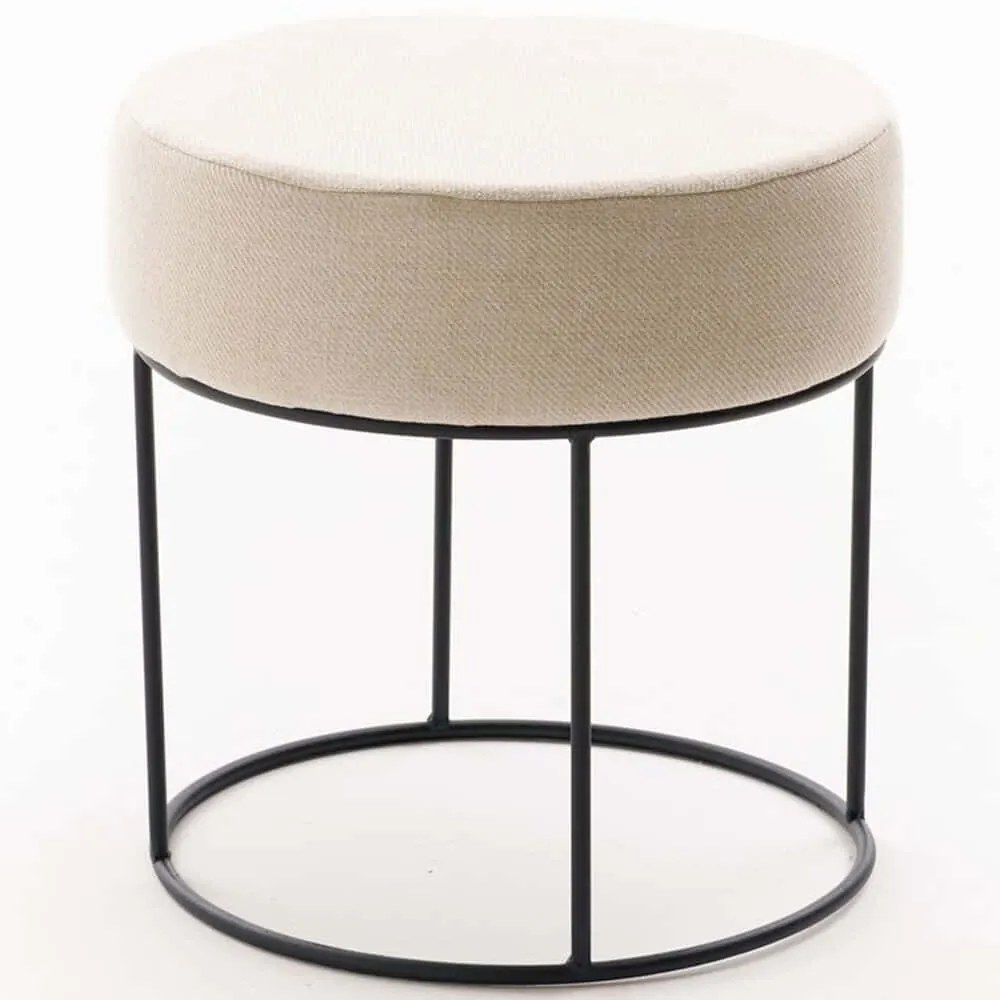 Σκαμπό Didim 825BLC5143 Φ40x40cm Cream