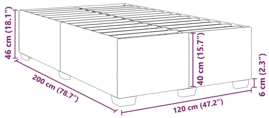 Πλαίσιο κρεβατιού χωρίς στρώμα μπλε 120x200cm ύφασμα - Μπλε