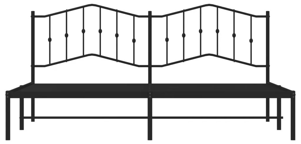 Πλαίσιο Κρεβατιού με Κεφαλάρι Μαύρο 193 x 203 εκ. Μεταλλικό - Μαύρο