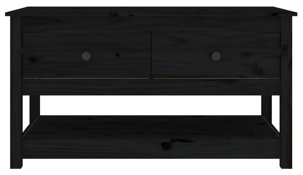 vidaXL Τραπεζάκι Σαλονιού Μαύρο 102x49x55 εκ. από Μασίφ Ξύλο Πεύκου