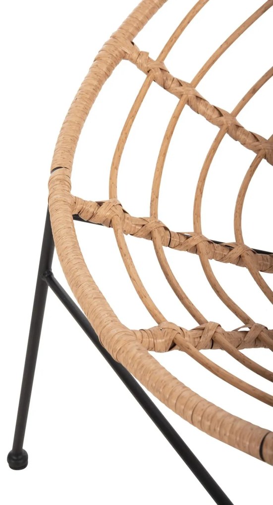 ΠΟΛΥΘΡΟΝΑ ΤΥΠΟΥ ΦΩΛΙΑ ΜΕΤΑΛΛΙΚΗ ALLEGRA  ΜΕ WICKER ΜΠΕΖ 73x78x88Υεκ. 73x78x88 εκ.