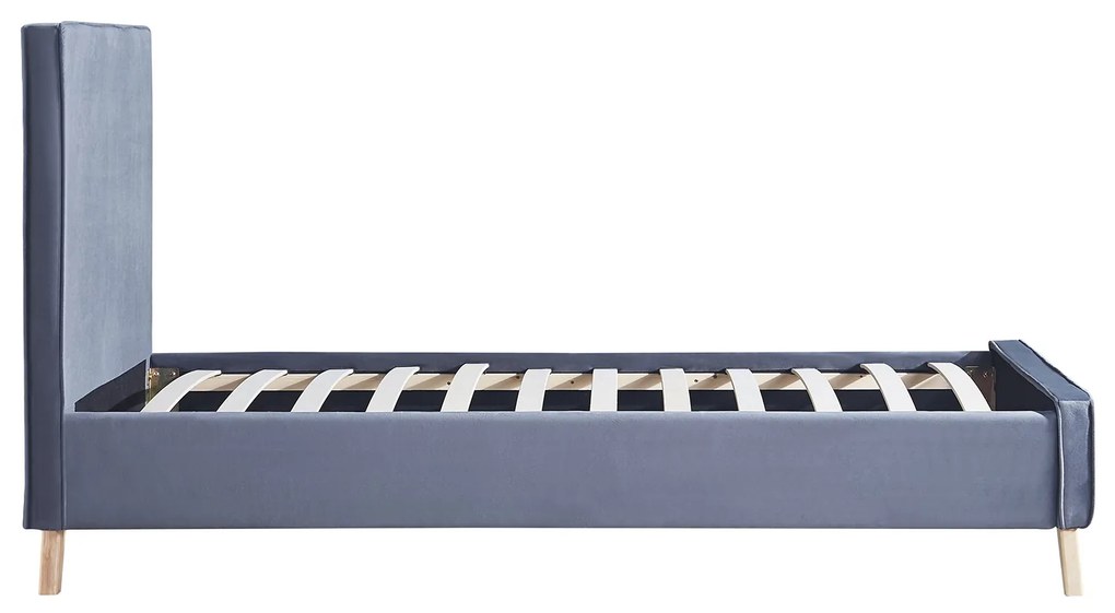 Κρεβάτι Μονό TULIP Σκούρο Γκρι Βελούδο 206x100x110cm (Στρώμα 100x200cm) - 14920008