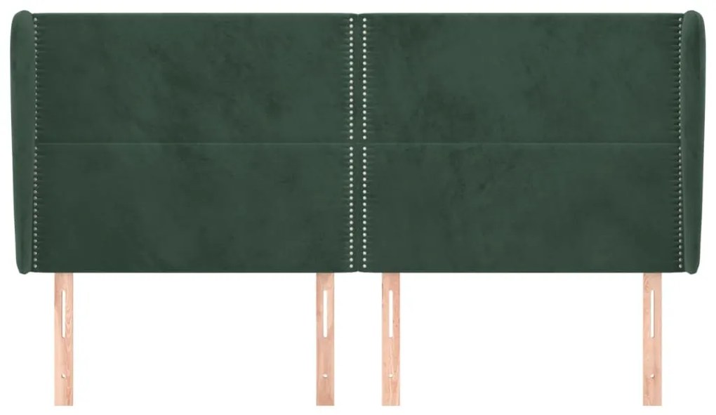 Κεφαλάρι με Πτερύγια Πράσινο 203x23x118/128 εκ. Βελούδινο 3117885