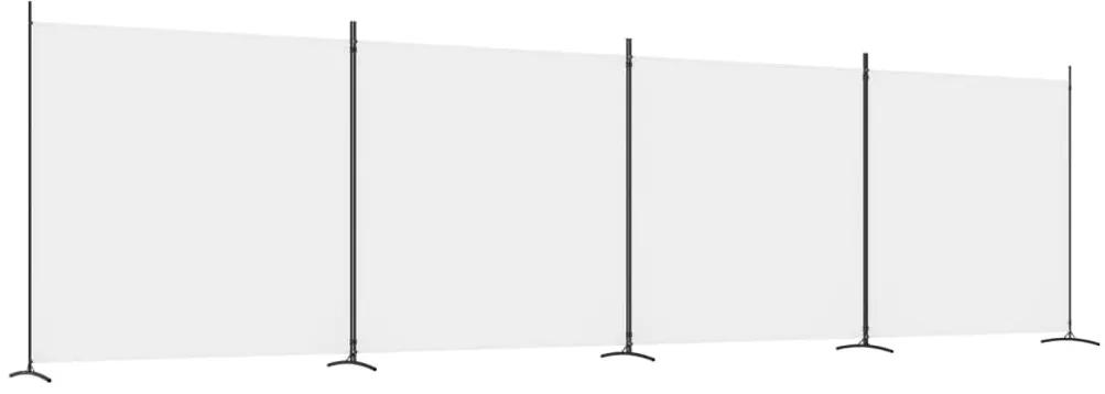 Διαχωριστικό Δωματίου με 4 Πάνελ Λευκό 698x180 εκ. από Ύφασμα - Λευκό