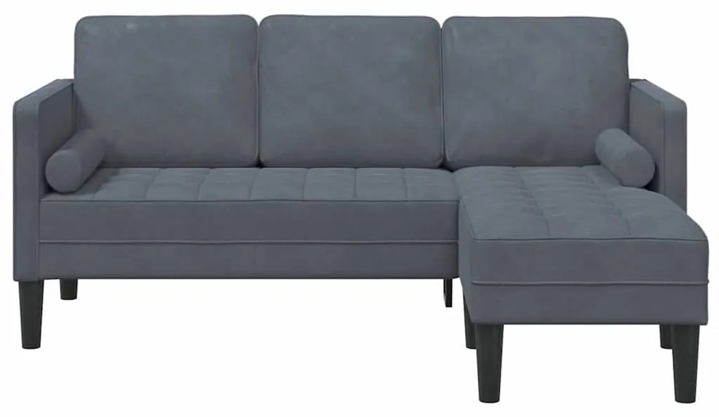 vidaXL Σετ Καναπέ Σκούρο γκρι 173 x 131 x 67 εκ Βελούδο