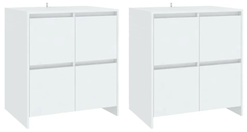vidaXL Ντουλάπια 2 τεμ. Λευκά 70 x 41 x 75 εκ. από Επεξ. Ξύλο
